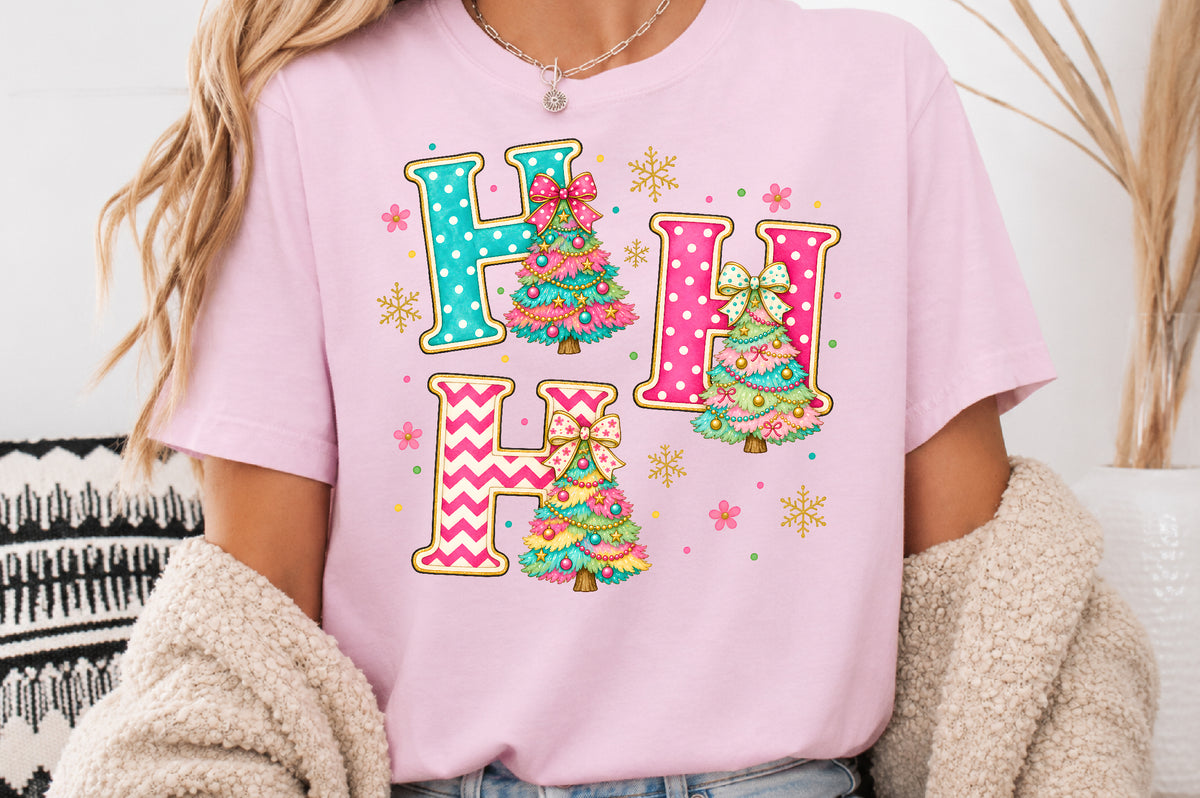 Ho Ho Ho Christmas Tree PNG Sublimation Design