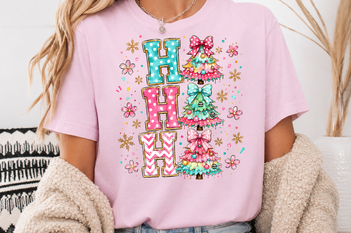 Ho Ho Ho Christmas Tree PNG Sublimation Design