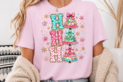 Ho Ho Ho Christmas Tree PNG Sublimation Design