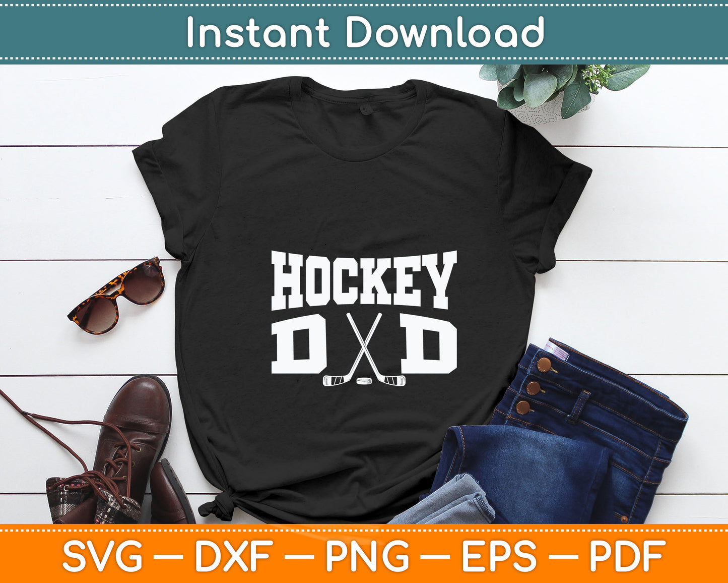 Hockey Dad - Funny Hockey Dad Svg Digital Cutting File