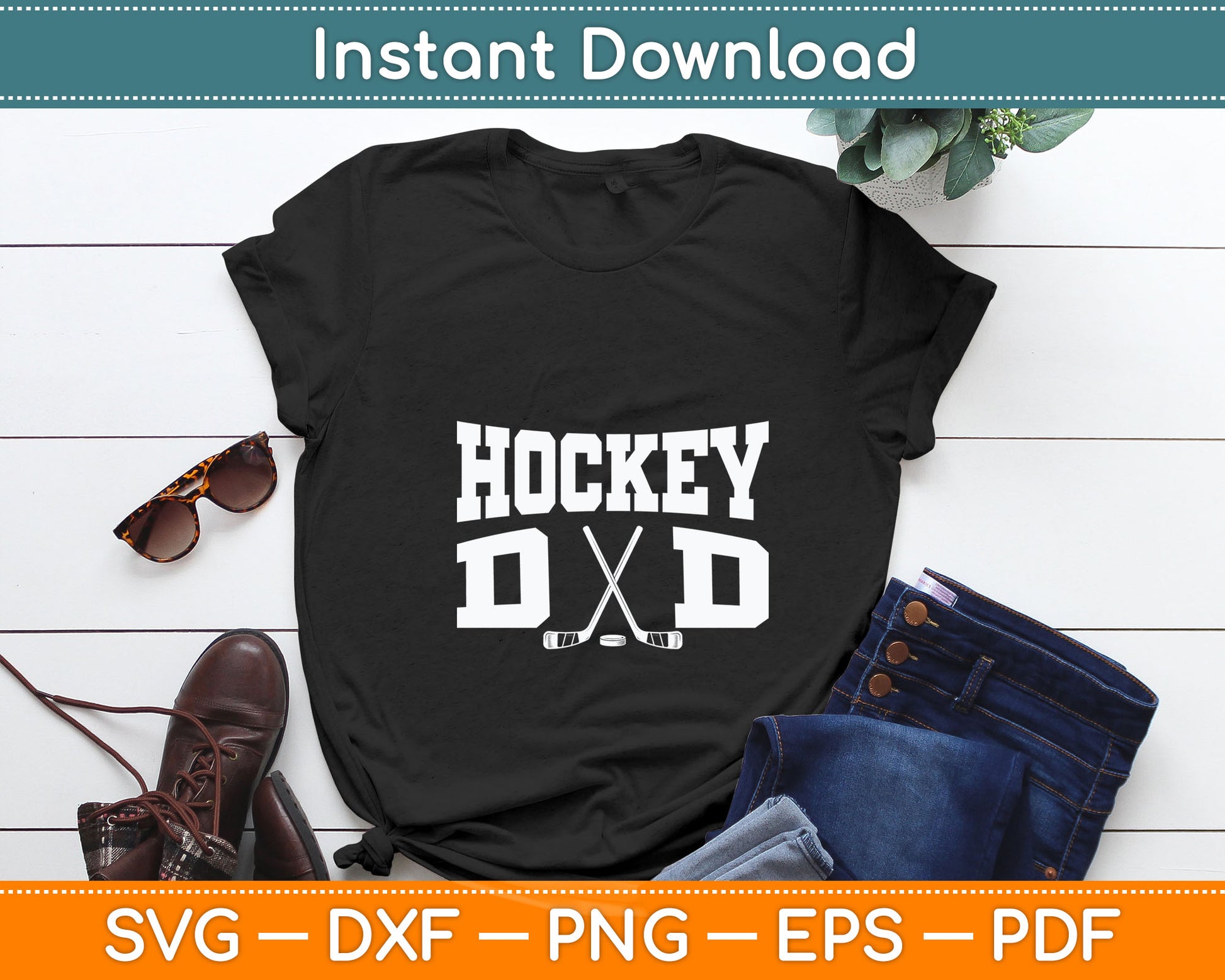 Hockey Dad - Funny Hockey Dad Svg Digital Cutting File
