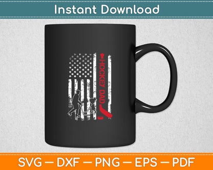 Hockey Dad Gift Hockey American Flag Svg Digital Cutting File
