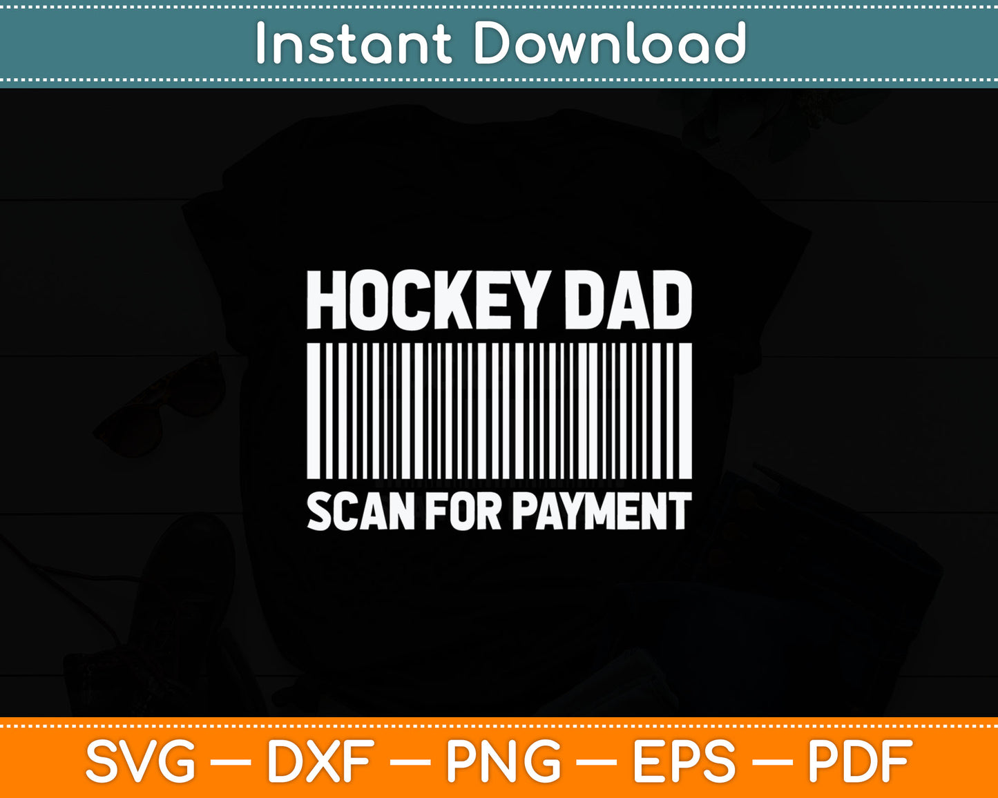 Hockey Dad Scan For Payment Hockey Lover Daddy Svg Digital Cutting File