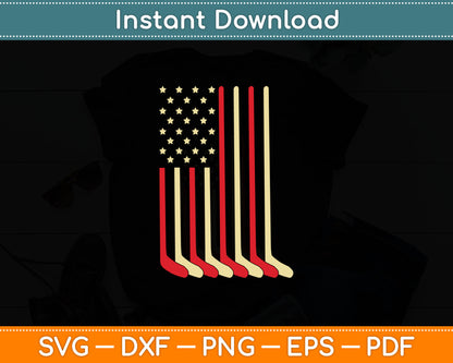 Hockey Goalie Gift USA Flag Hockey Stick Ice Hockey Svg Digital Cutting File
