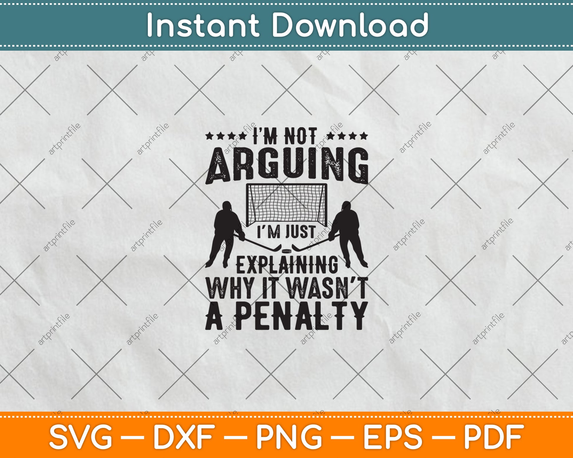 Hockey Player Arguing Gift Funny Hockey Svg Design Digital Cutting File