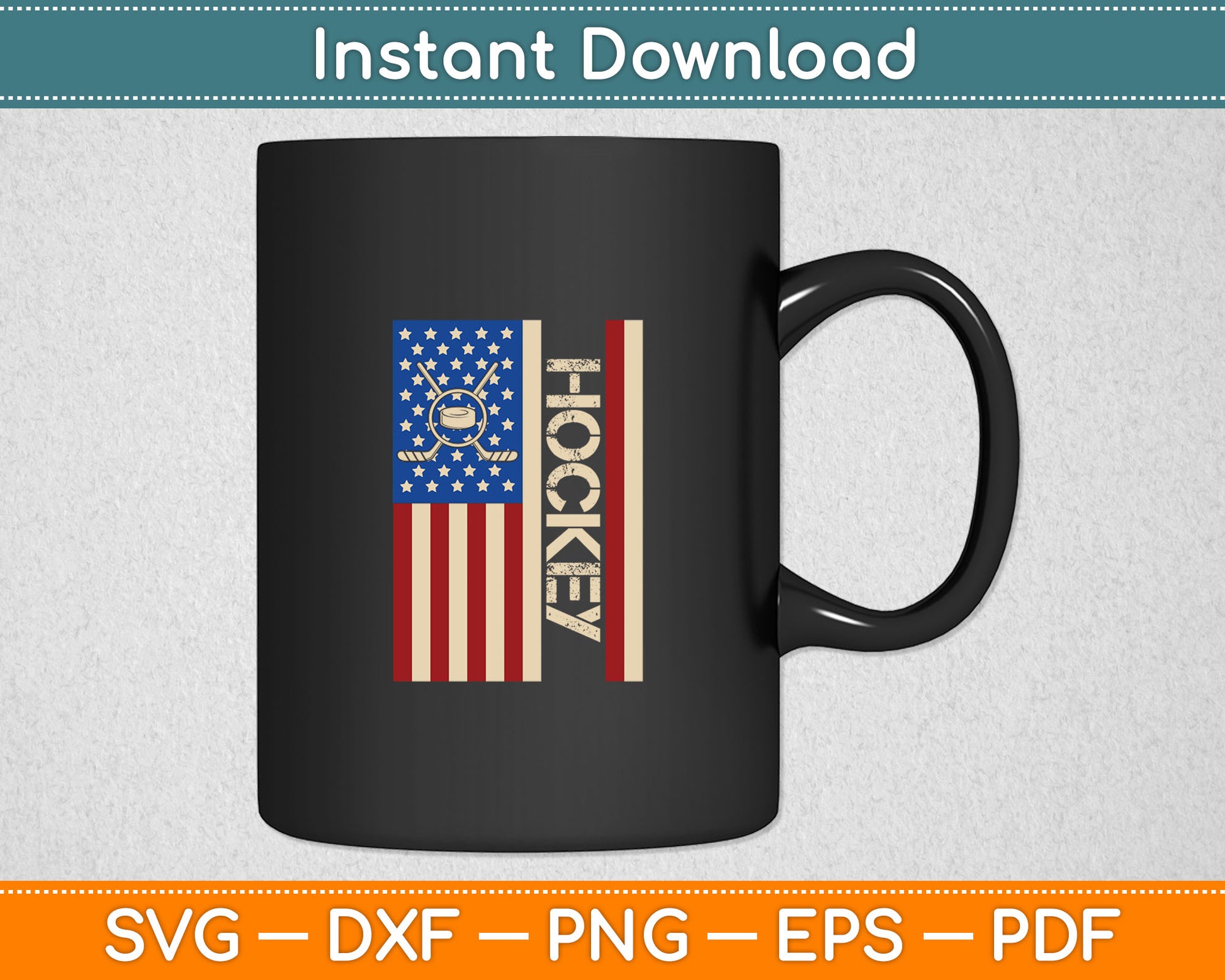 Hockey USA American Flag Hockey Player Ice Hockey Dad Svg Digital Cutting File