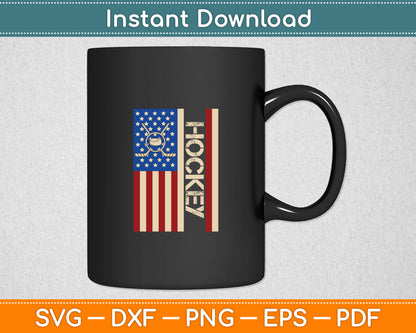 Hockey USA American Flag Hockey Player Ice Hockey Dad Svg Digital Cutting File