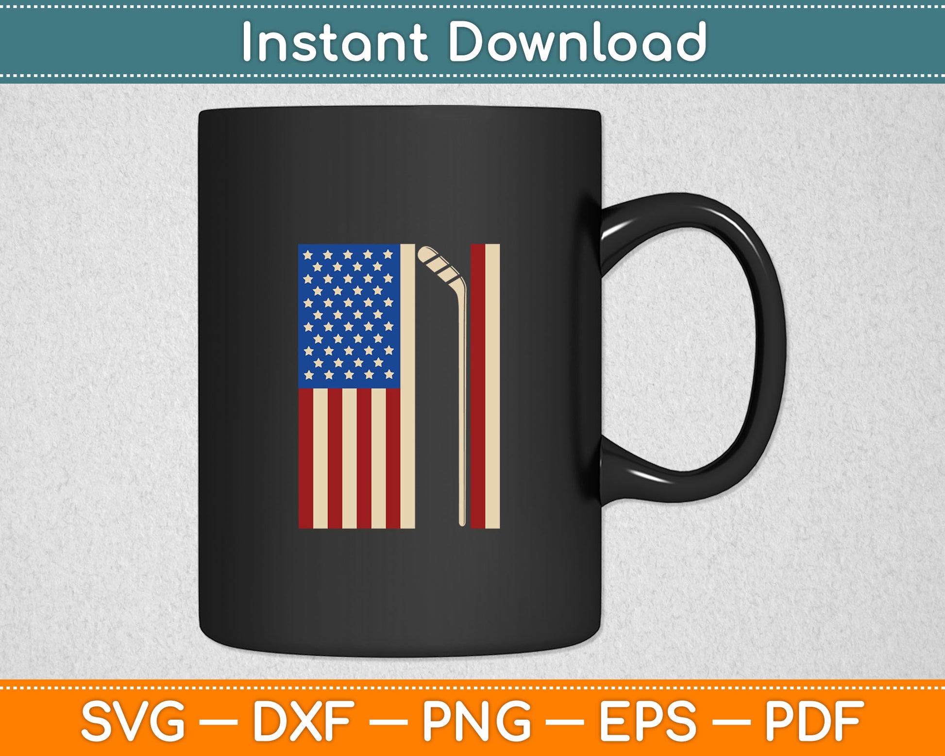 Hockey USA American Flag Hockey Stick Ice Hockey Dad Svg Digital Cutting File