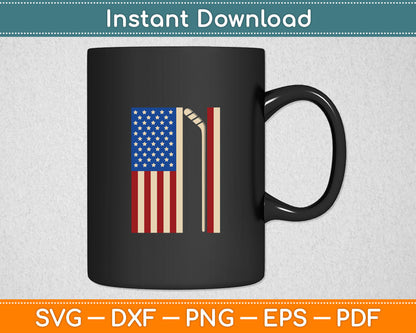 Hockey USA American Flag Hockey Stick Ice Hockey Dad Svg Digital Cutting File