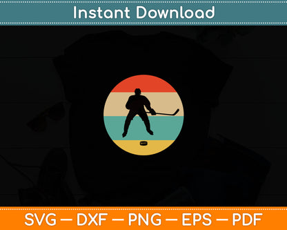 Hockey Vintage Retro Hockey Player Svg Digital Cutting File