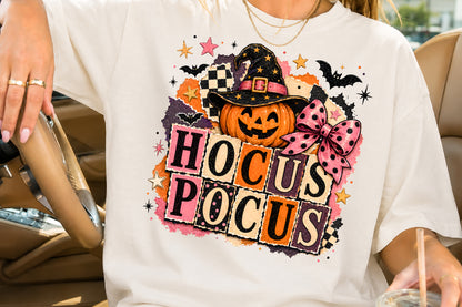 Hocus Pocus Halloween PNG Witch Hat Pumpkin Sublimation Design