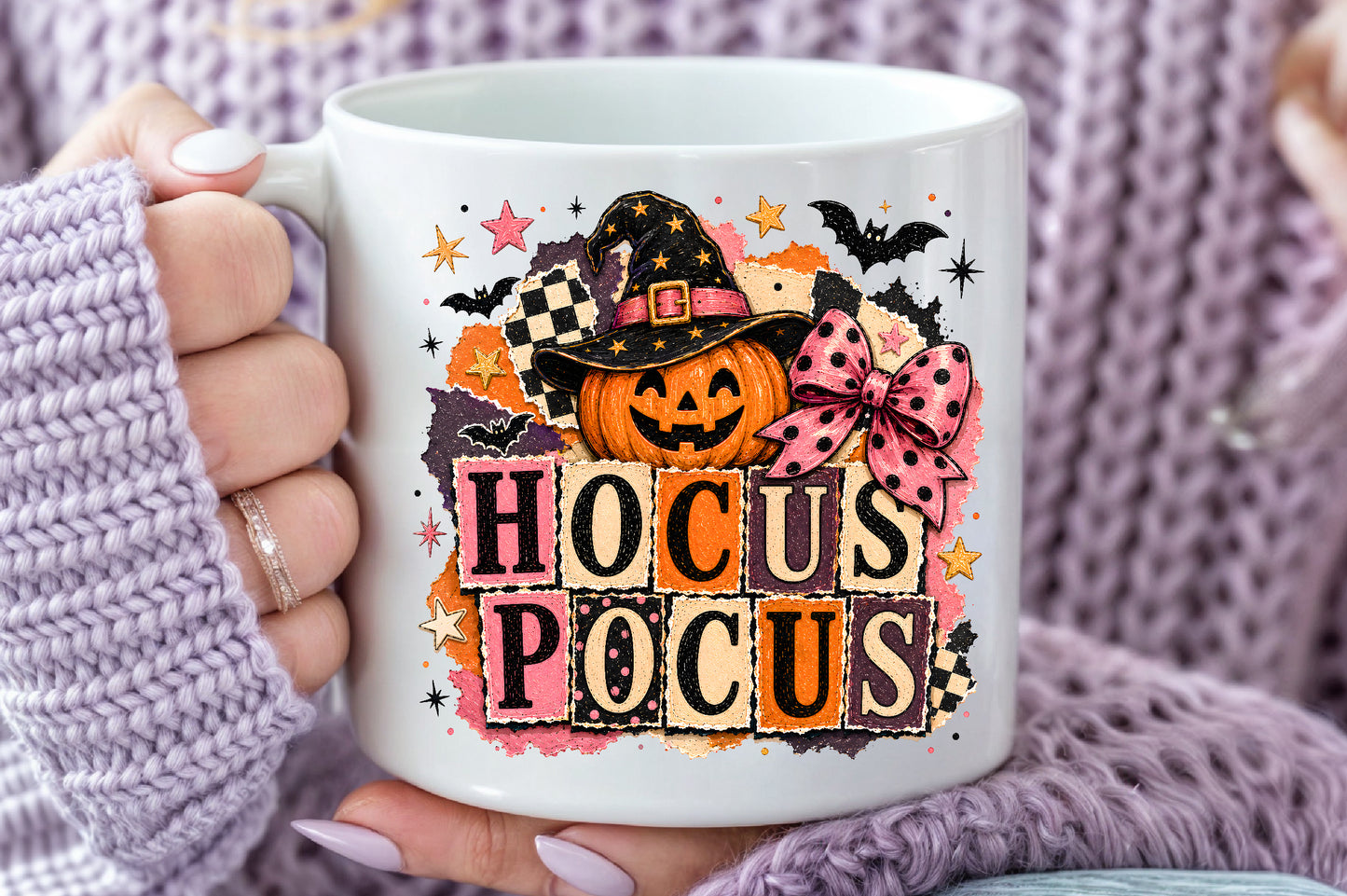 Hocus Pocus Halloween PNG Witch Hat Pumpkin Sublimation Design
