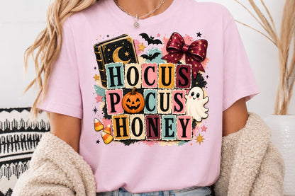 Hocus Pocus Honey Halloween PNG Cute Ghost Pumpkin Sublimation Design