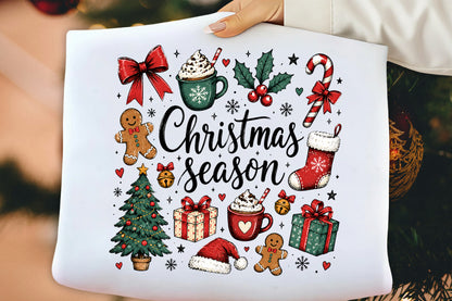 Christmas Season Holiday Elements PNG  Christmas Sublimation Design