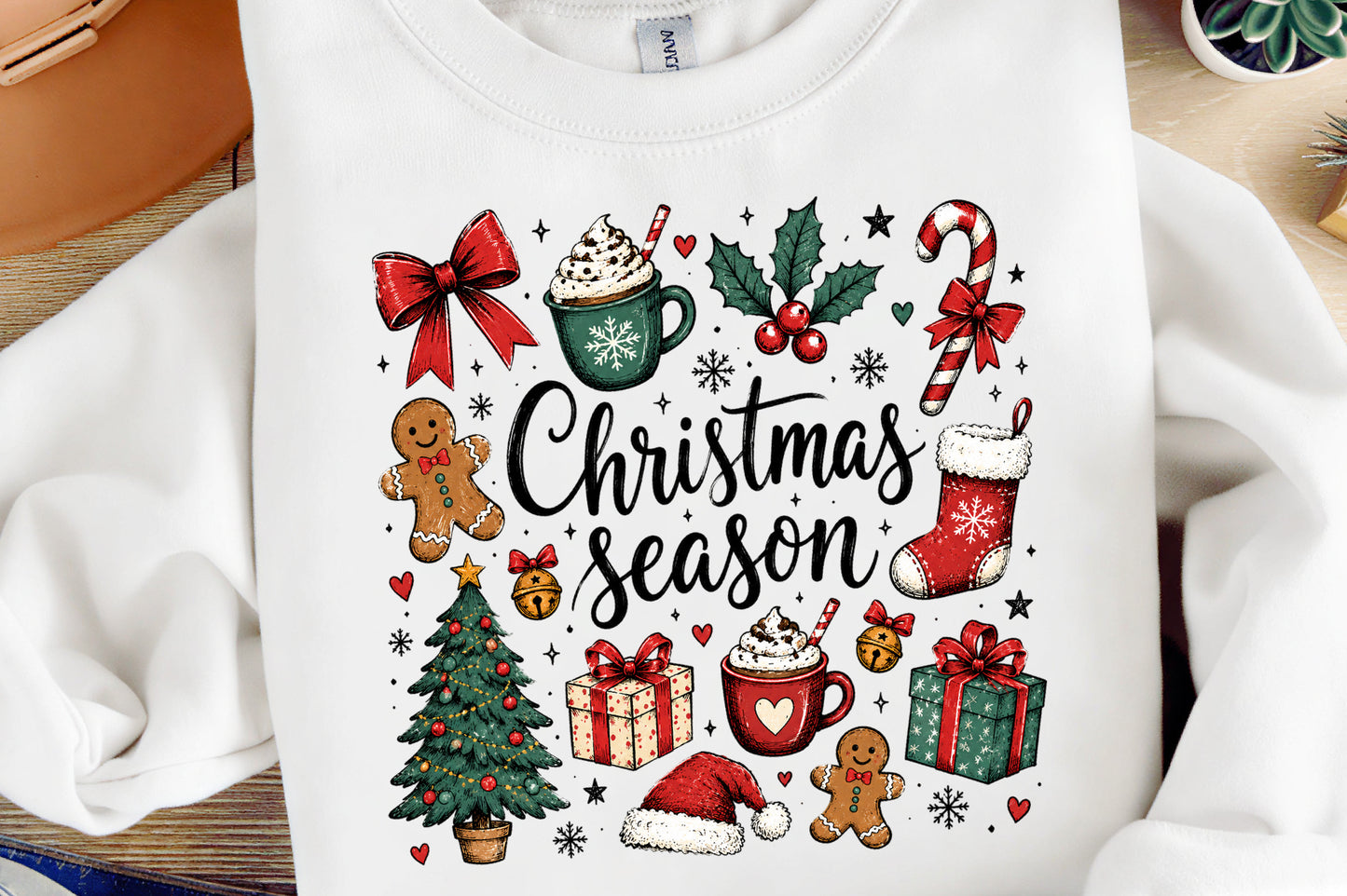 Christmas Season Holiday Elements PNG  Christmas Sublimation Design