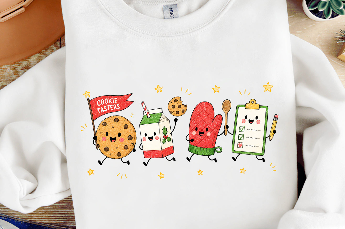 Christmas Cookie Tasters PNG, Cute Holiday Baking Sublimation Design