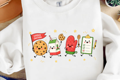 Christmas Cookie Tasters PNG, Cute Holiday Baking Sublimation Design