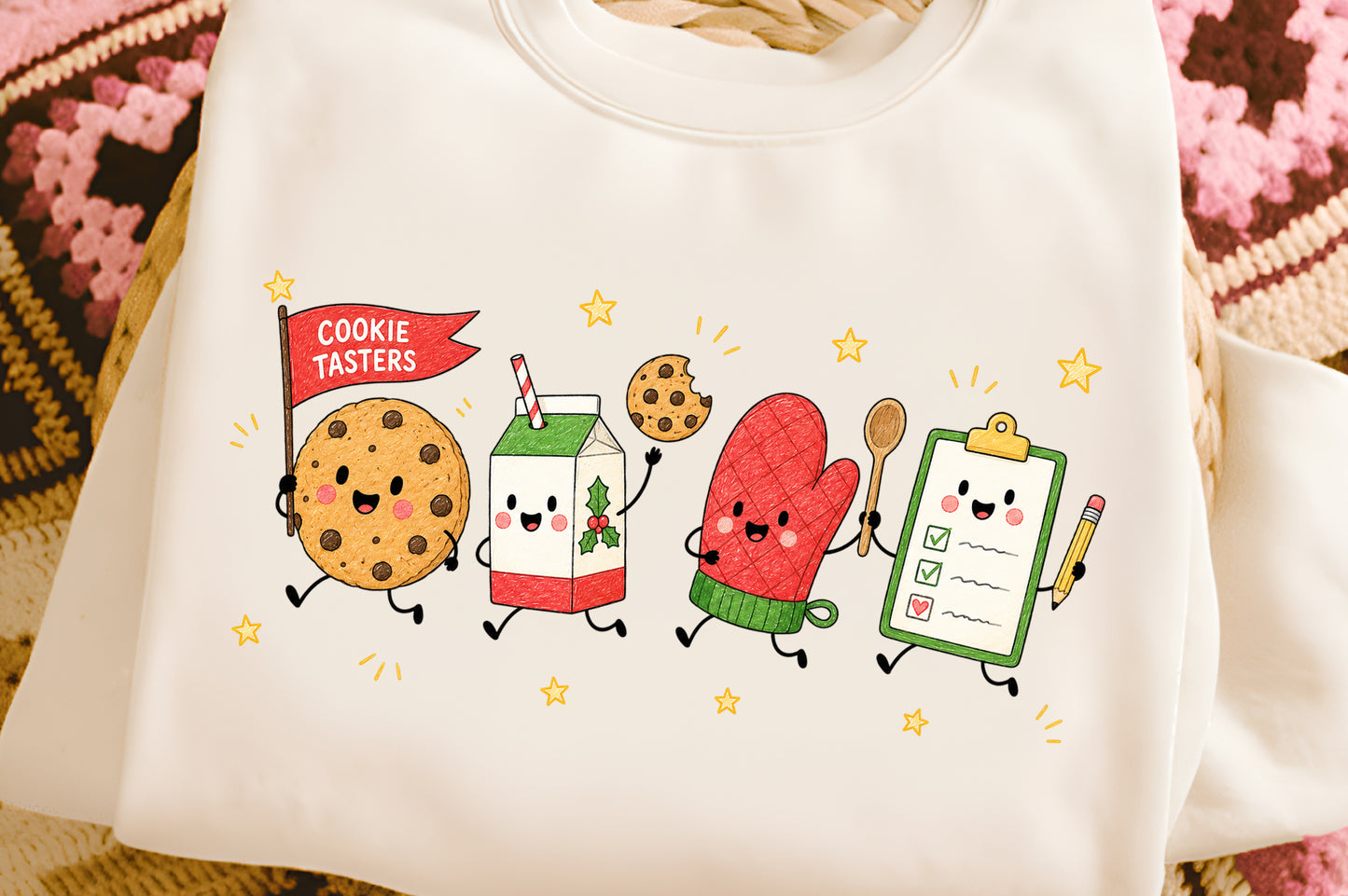 Christmas Cookie Tasters PNG, Cute Holiday Baking Sublimation Design