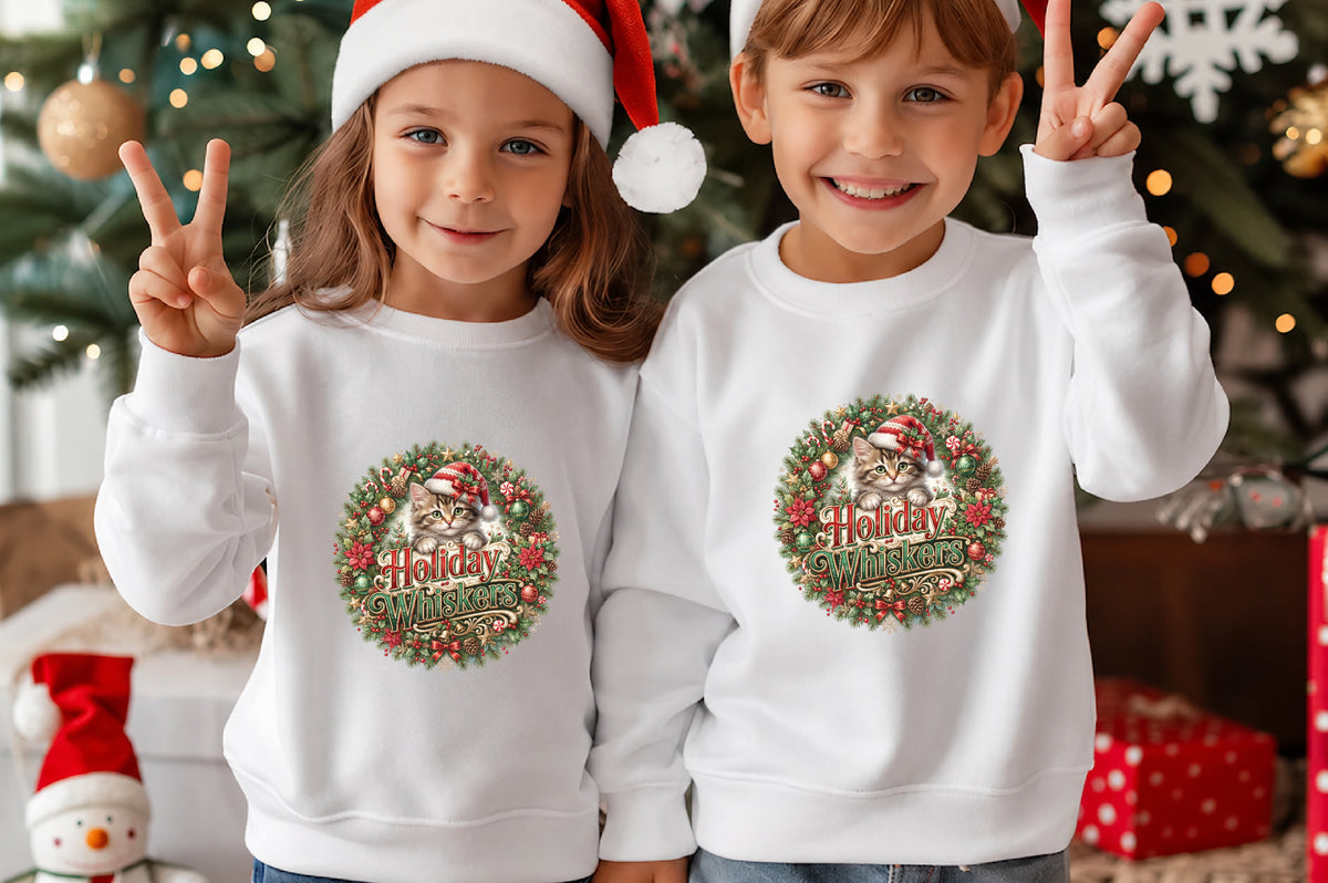 Holiday Whiskers Christmas Cat PNG