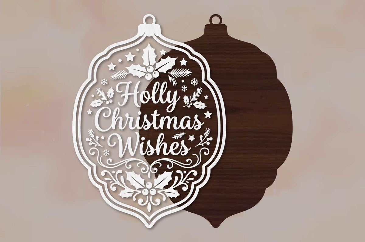 Holly Christmas Wishes SVG