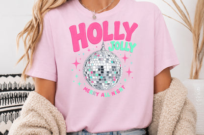 Holly Jolly Christmas Disco Ball PNG