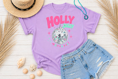 Holly Jolly Christmas Disco Ball PNG