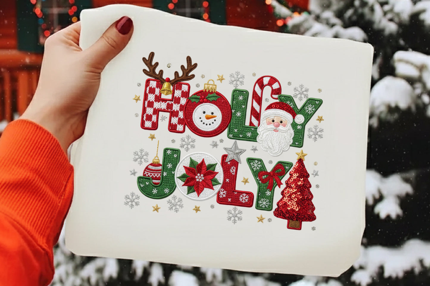 Holly Jolly Christmas Holiday PNG Design