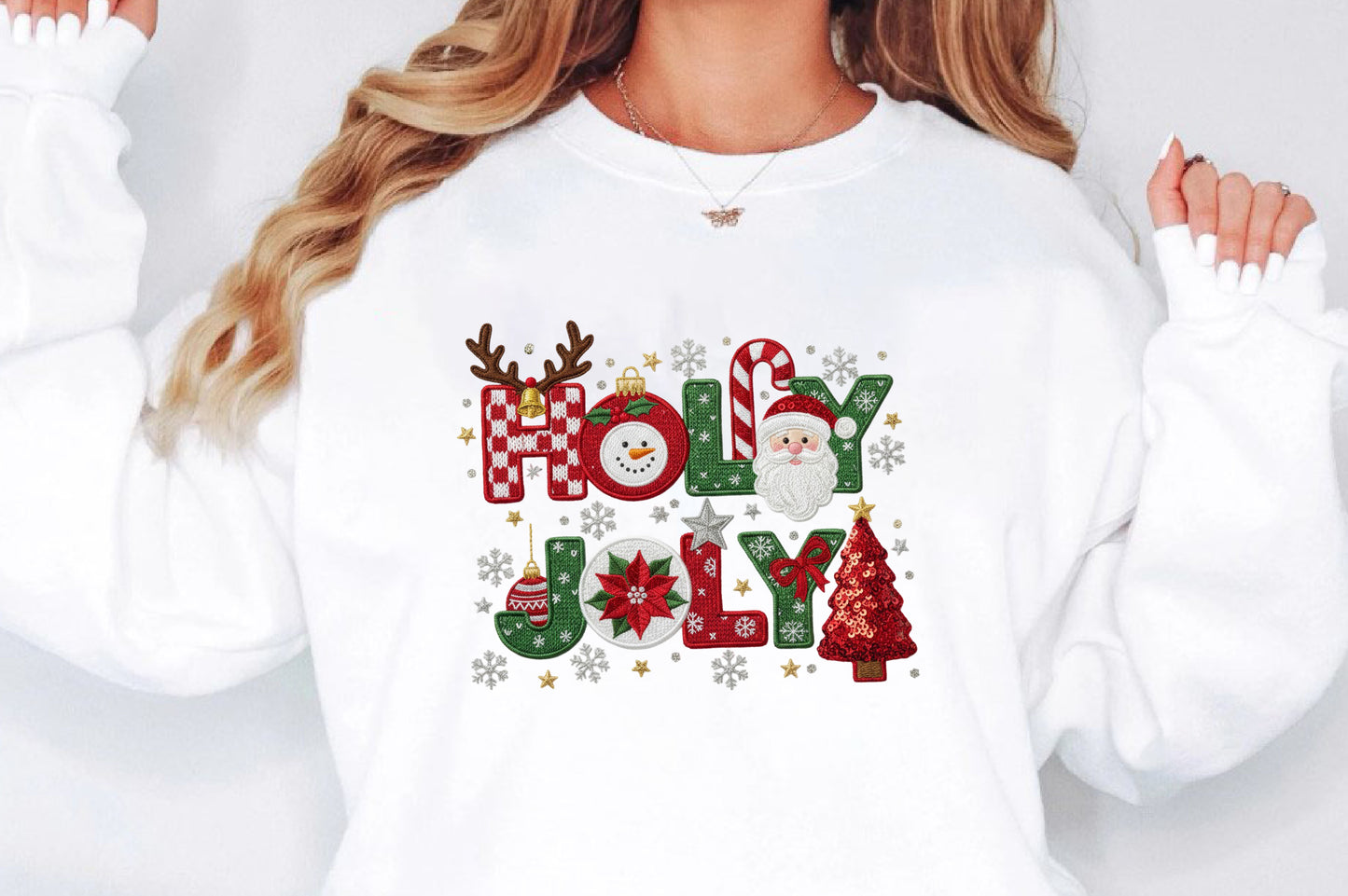 Holly Jolly Christmas Santa Snowman PNG Sublimation