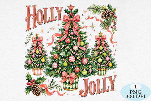 Holly Jolly Christmas Tree PNG