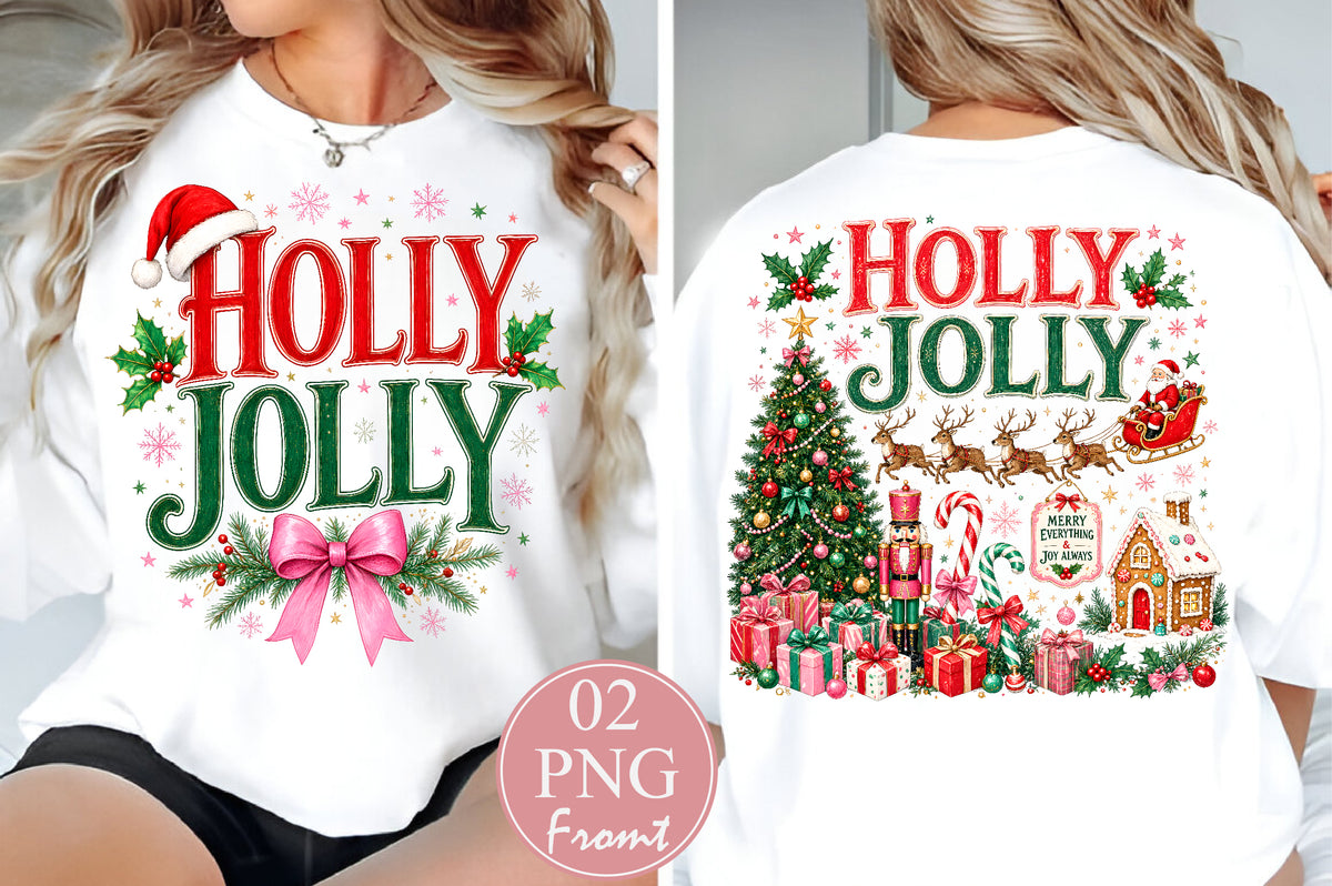 Holly Jolly Christmas PNG Front and Back