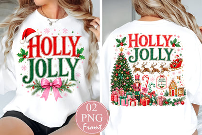 Holly Jolly Christmas PNG Front and Back