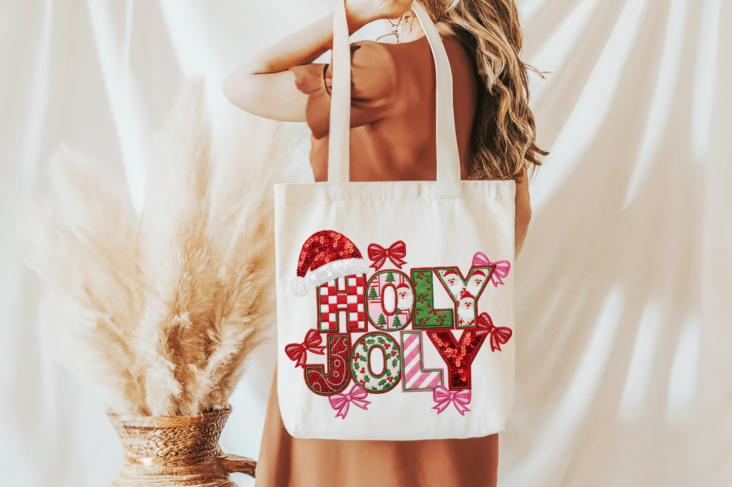 Cute Holly Jolly Christmas PNG Design