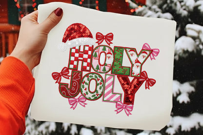Cute Holly Jolly Christmas PNG Design