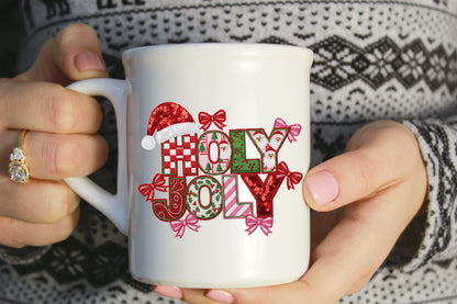 Cute Holly Jolly Christmas PNG Design