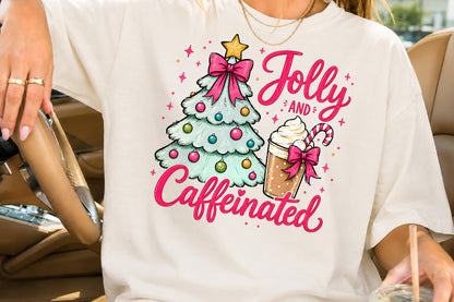 Holly and Caffeinated Christmas PNG Sublimation Design