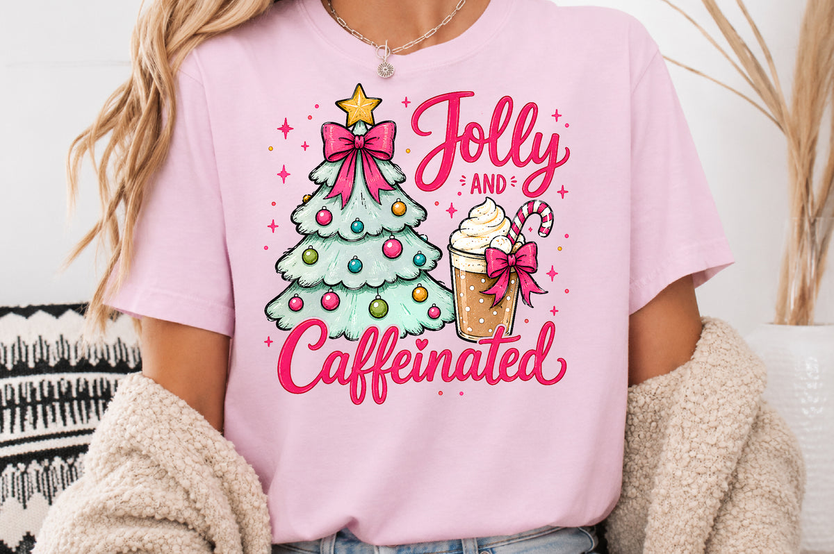 Holly and Caffeinated Christmas PNG Sublimation Design