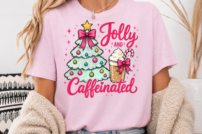Holly and Caffeinated Christmas PNG Sublimation Design