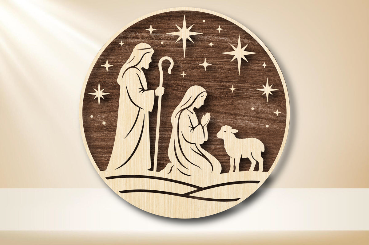 Holy Family Nativity Laser Cut SVG