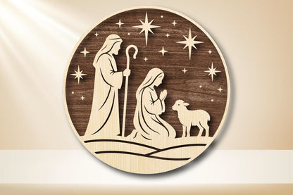 Holy Family Nativity Laser Cut SVG