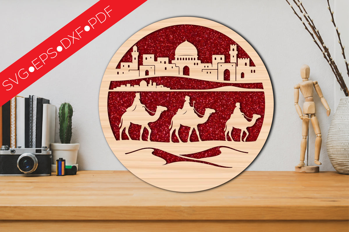 Holy Land Laser Cut SVG | Jerusalem Round Sign