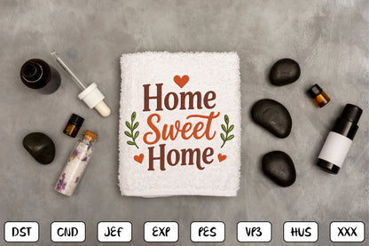 Home Sweet Home Embroidery Design, Beautiful Home Decor Machine Embroidery Pattern, Farmhouse Embroidery Design