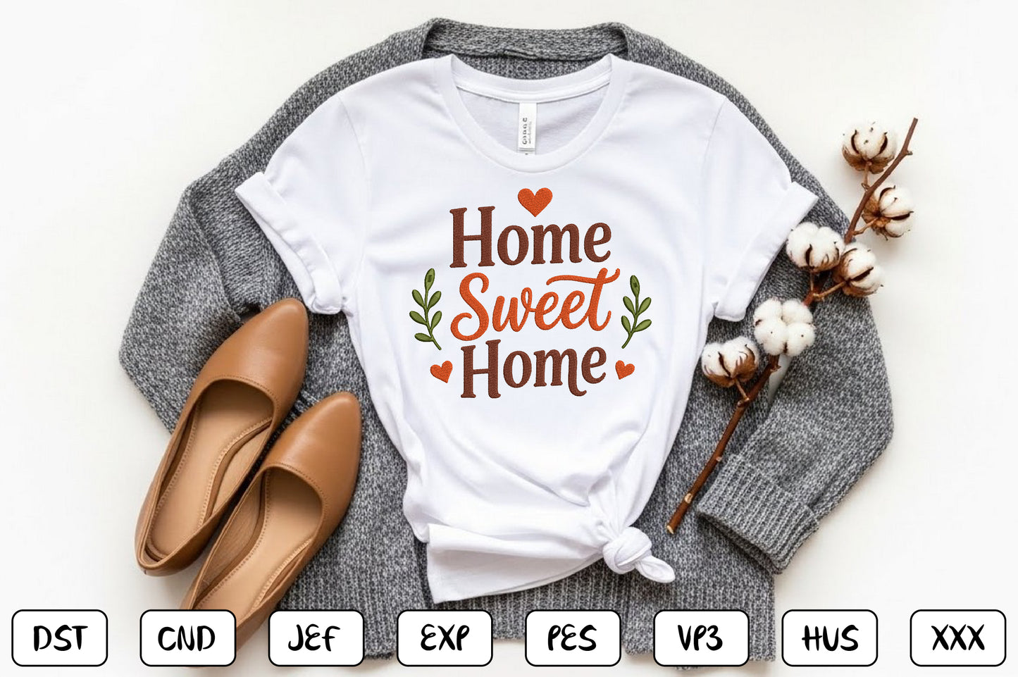 Home Sweet Home Embroidery Design, Beautiful Home Decor Machine Embroidery Pattern, Farmhouse Embroidery Design