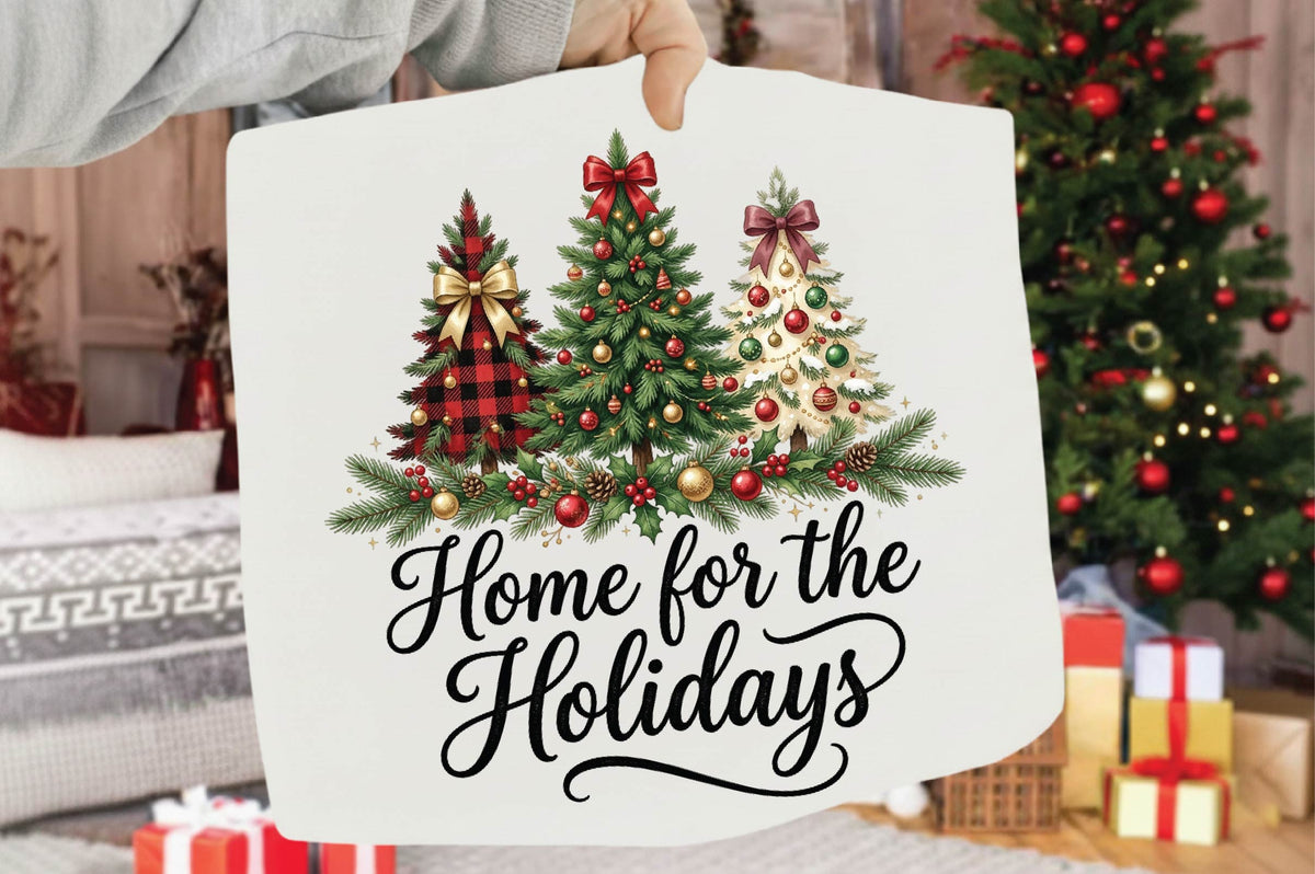 Home for the Holidays Christmas PNG, Christmas Tree Sublimation Design, Holiday Home Shirt PNG, Festive Christmas Design
