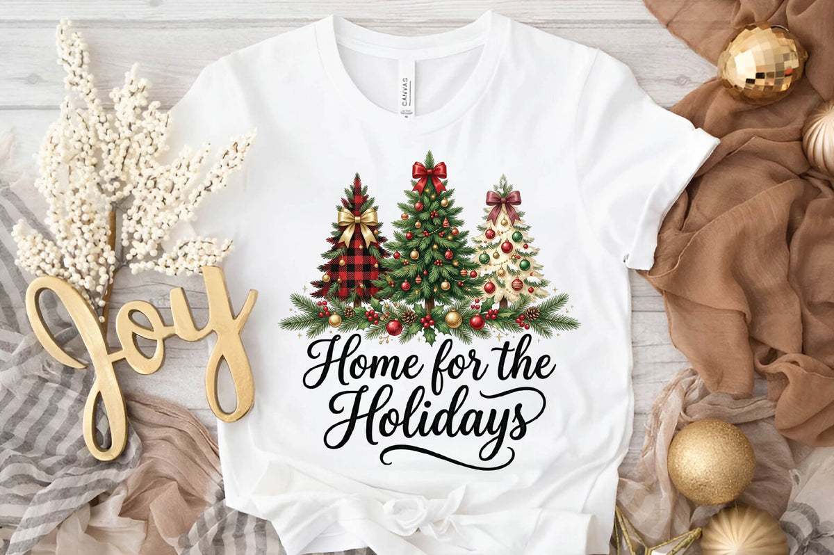 Home for the Holidays Christmas PNG, Christmas Tree Sublimation Design, Holiday Home Shirt PNG, Festive Christmas Design