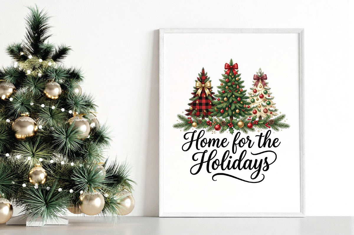 Home for the Holidays Christmas PNG, Christmas Tree Sublimation Design, Holiday Home Shirt PNG, Festive Christmas Design