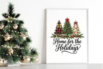 Home for the Holidays Christmas PNG, Christmas Tree Sublimation Design, Holiday Home Shirt PNG, Festive Christmas Design