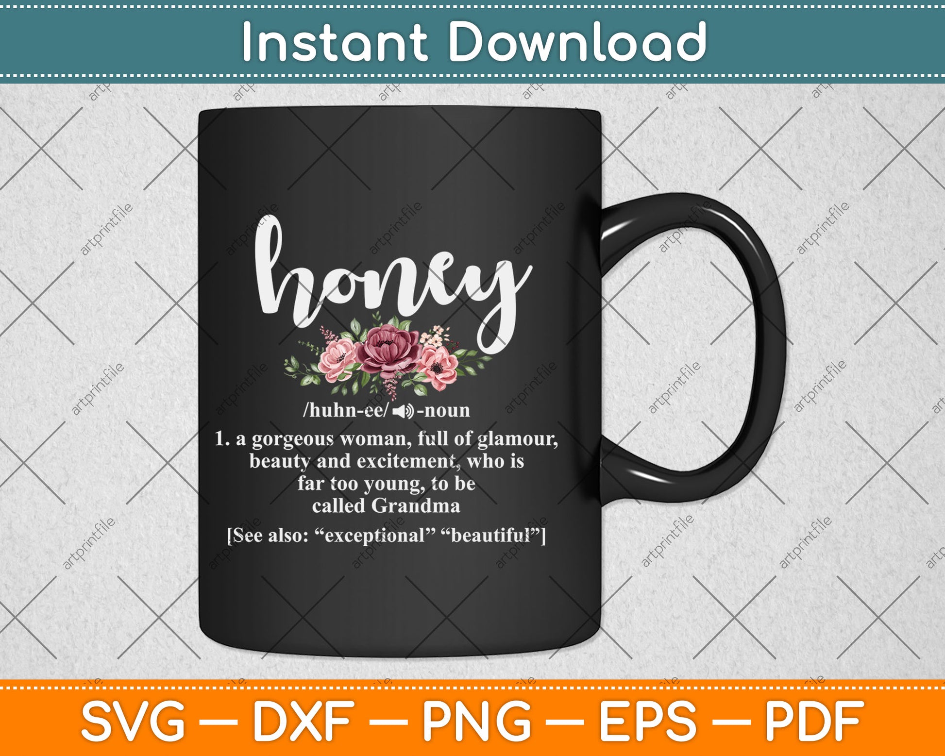 Honey Grandma Definition Honey Gift Svg Digital Cutting File