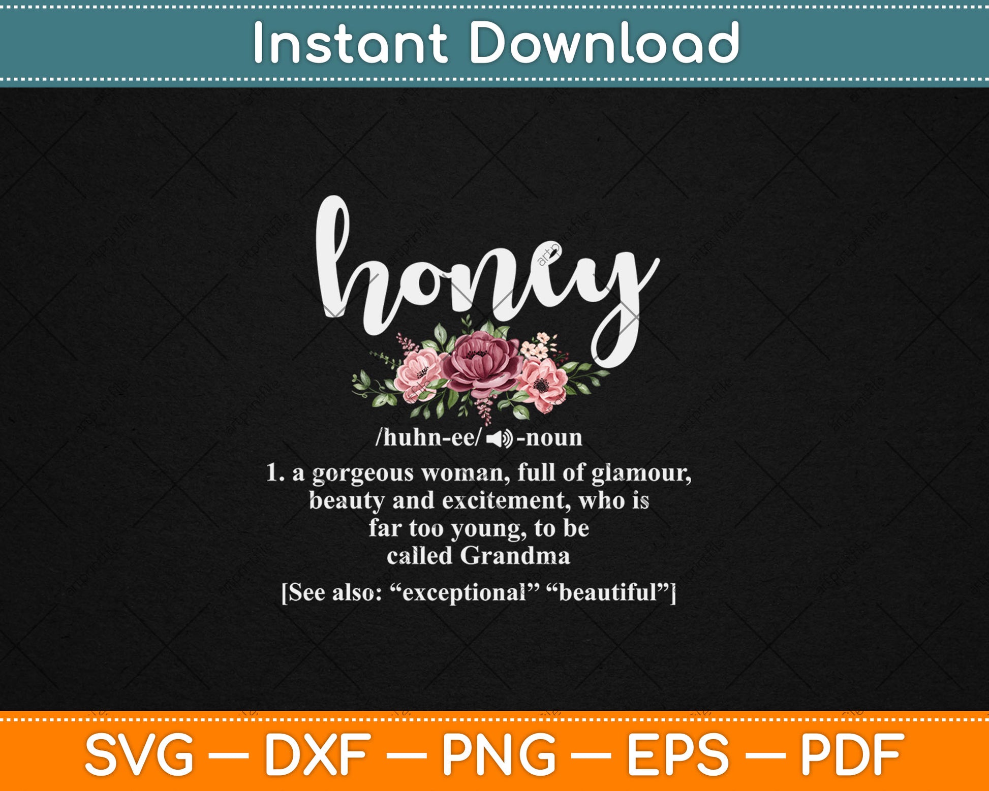 Honey Grandma Definition Honey Gift Svg Digital Cutting File
