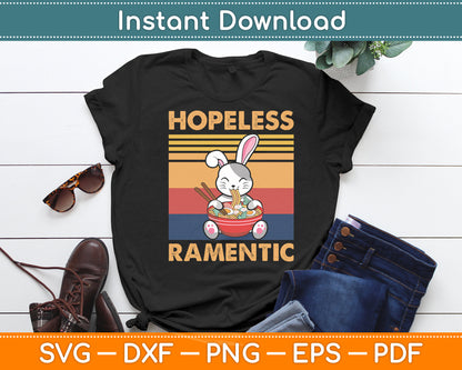 Hopeless Ramentic Chubby Bunny Rabbit Eating Ramen Noodles Svg Digital Cutting File