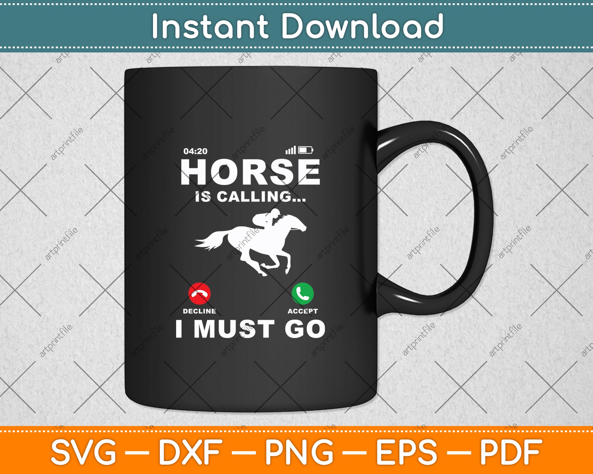 Horse Is Calling I Must Go Funny Riding Racing Svg Digital Cutting File
